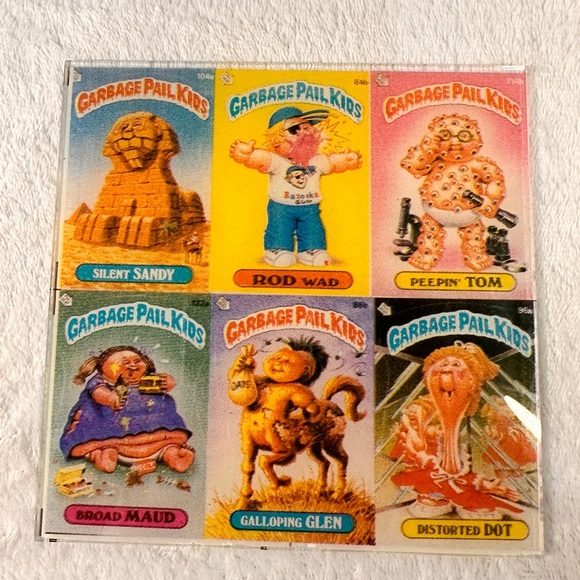 Rare Vtg MCM 1986 Glass Six Different Images Of Garbage Pail Kids Carnival Prize - Picture 3 of 15
